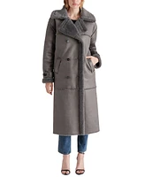 Steve Madden Women's Eiffel Faux-Suede and Faux-Fur-Trim Coat