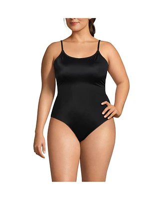 Lands' End Plus Tugless Thin Strap One Piece Swimsuit