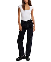 Free People Women's Risk Taker Straight-Leg Corduroy Pants