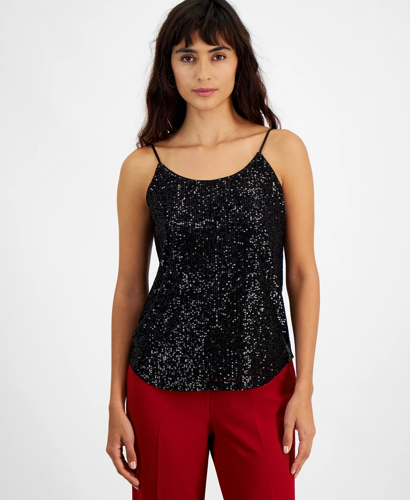 Bar Iii Women's Sequin Sleeveless Top, Created for Macy's