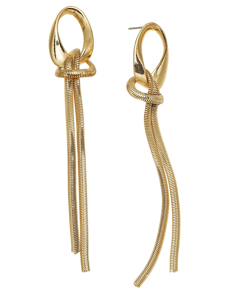 I.n.c. International Concepts Gold-Tone Knotted Linear Drop Earrings, Created for Macy's