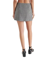 Steve Madden Women's Leon Houndstooth Fringe-Trim Skirt