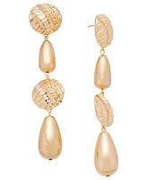 I.n.c. International Concepts Textured Disc & Bead Linear Drop Earrings, Created for Macy's