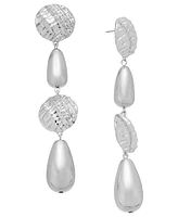 I.n.c. International Concepts Textured Disc & Bead Linear Drop Earrings, Created for Macy's