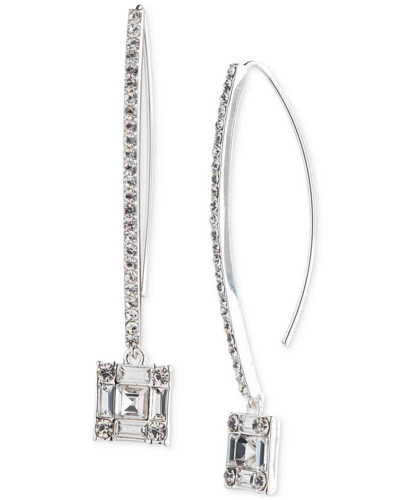 Lauren Ralph Lauren Silver-Tone Mixed Crystal Threader Earrings