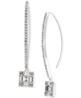 Lauren Ralph Lauren Silver-Tone Mixed Crystal Threader Earrings