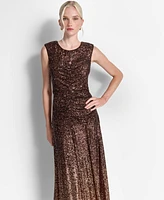 Dkny Women's Sleeveless Sequin Ombre Gown