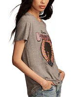 Lucky Brand Women's Hendrix Circle Glitter Classic Graphic T-Shirt