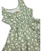 Bearpaw Toddler Girls 2 Pack Tiered Smock Waistband Gauze Dresses Set