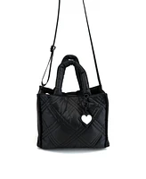 Like Dreams Black Out Love Nylon Puffer Tote Bag