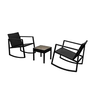 vidaXL 3 Piece Bistro Set Poly Rattan Black