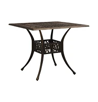 vidaXL Patio Table Bronze 35.4"x35.4"x28.7" Cast Aluminum