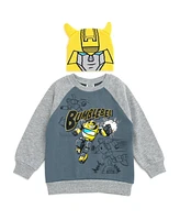 Transformers Boys Bumblebee Fleece Sweatshirt and Cosplay Costume Hat to (2T - 18-20)