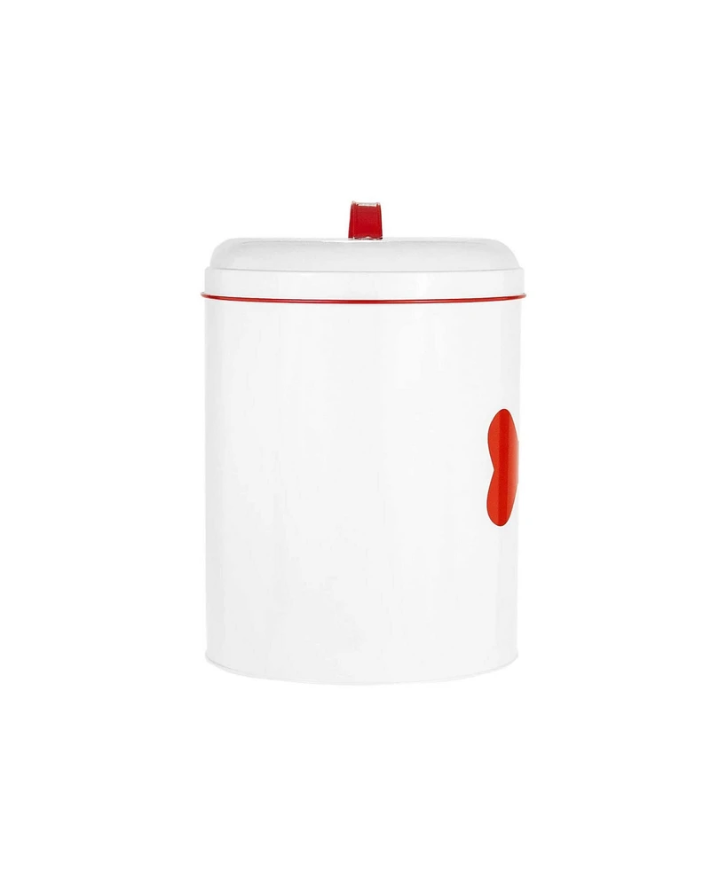 Amici Pet Buster Bone White & Red Metal Canister