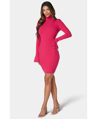 bebe Women's Turtleneck Sweater Dress