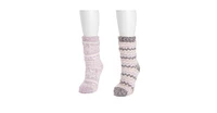 Muk Luks Women's 2 Pack Cozy Cabin Sock