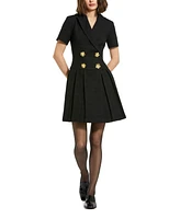 Mac Duggal Women's Tweed Short Sleeve Blazer Mini Dress