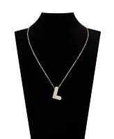 Unwritten Cubic Zirconia Bubble Initial Pendant Necklace