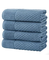 Linery & Co Co. Cotton Diamond Textured -Piece Bath Towel Set