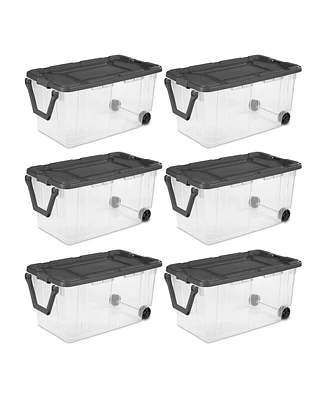 Sterilite 160 Qt Latching Stackable Wheeled Storage Box Container w/ Lid