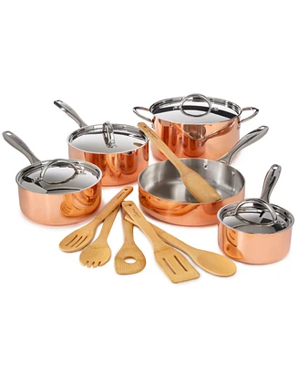 BergHOFF Vintage 15pc Tri-Ply Copper Cookware Set with Lids, Polished