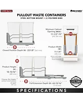Rev-a-Shelf Double Pullout Trash Can 27 qt. w/ Soft-close, 53WC-1527SCDM-211