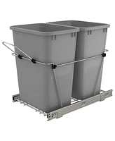 Rev-a-Shelf Double Pullout Trash Can qt. for Kitchen, Silver