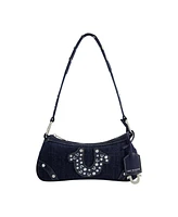 True Religion Studded Horseshoe De True Religion Horseshoe Denim shoulder bag