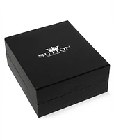 Rhona Sutton Black Chain Wrapped Leather Stainless Steel Bracelet