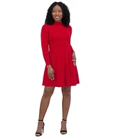 Jessica Howard Petite Mock-Neck Cable-Knit Sweater Dress