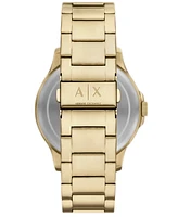 A|X Armani Exchange Men's Quartz Multifunction Gold Stainless Steel Watch 46mm