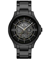 A|X Armani Exchange Men's Quartz Multifunction Black Stainless Steel Watch 46mm