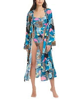 Red Carter Women's Long Tie-Waist Beach Robe Cover-Up