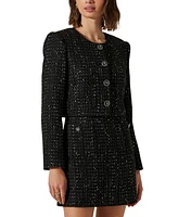 Astr the Label Women's Milena Button-Front Tweed Jacket