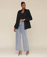 Avec Les Filles Women's Shaped Double-Breasted Blazer