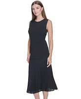 Halston Women's Pleated Fit & Flare Dress