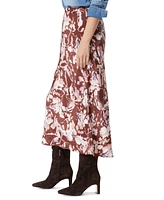 Sam Edelman Women's Gracie Printed Satin Midi Skirt