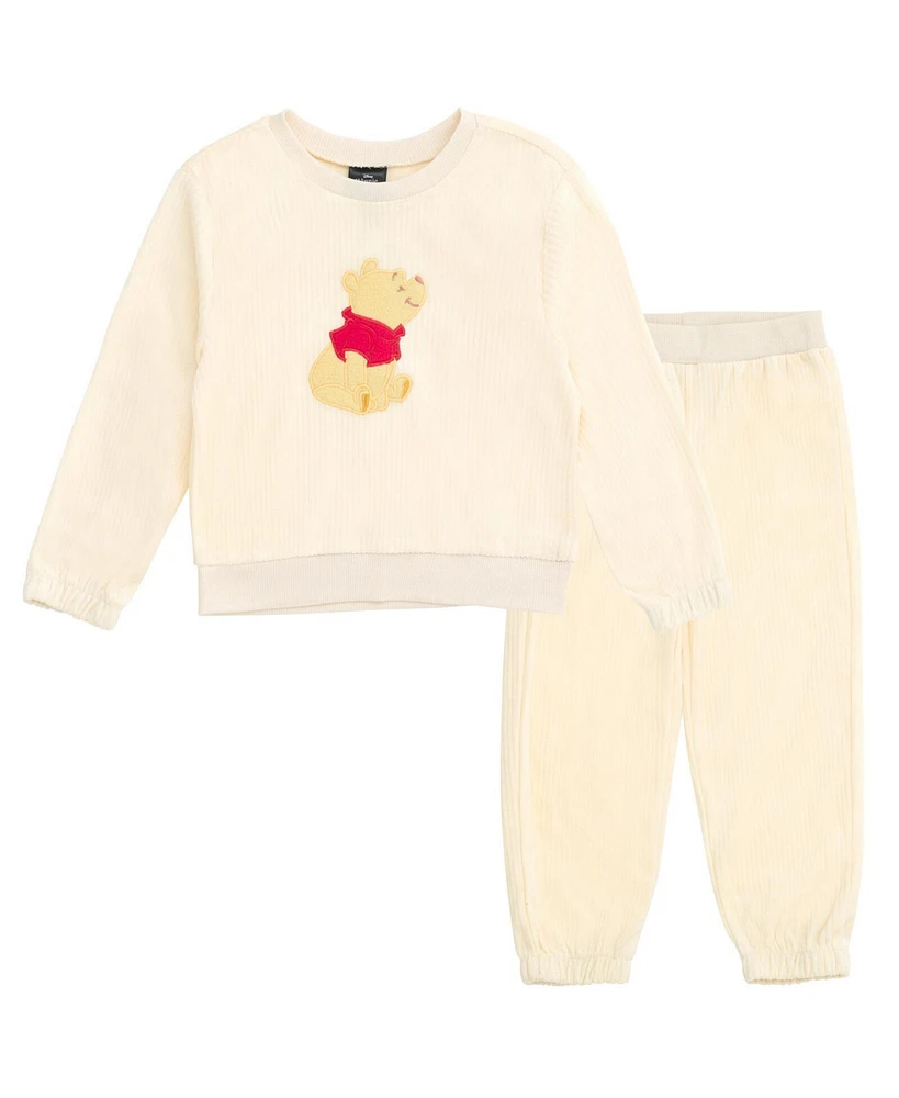 Winnie the Pooh Girls Disney Lilo & Stitch Velour Sweatshirt and Jogger Pants Outfit Set