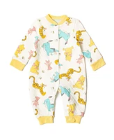 Disney Baby Boys Winnie the Pooh Piglet Tigger Eeyore Quilted French Terry Snap Coverall