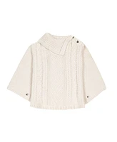 Hope & Henry Girls Organic Split Collar Cable Sweater Cape