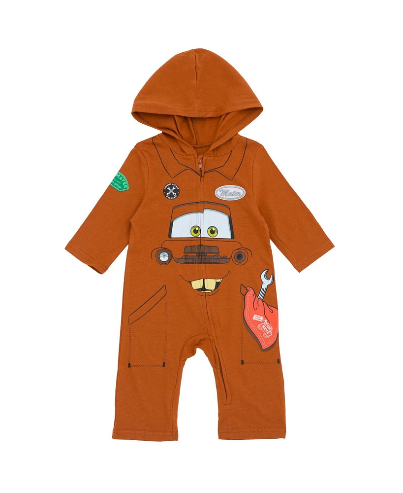 Disney Toddler Boys Pixar Cars Tow Mater Lightning McQueen Zip Up Cosplay Coverall Newborn to