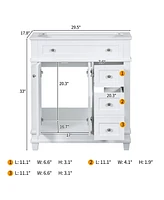 Slickblue 30" Bathroom Vanity Cabinet Without Sink for Customizable and Modern Storage Solutions