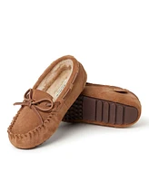 Dearfoams Girls Fireside By Parke Genuine Shearling Moccasin Slipper