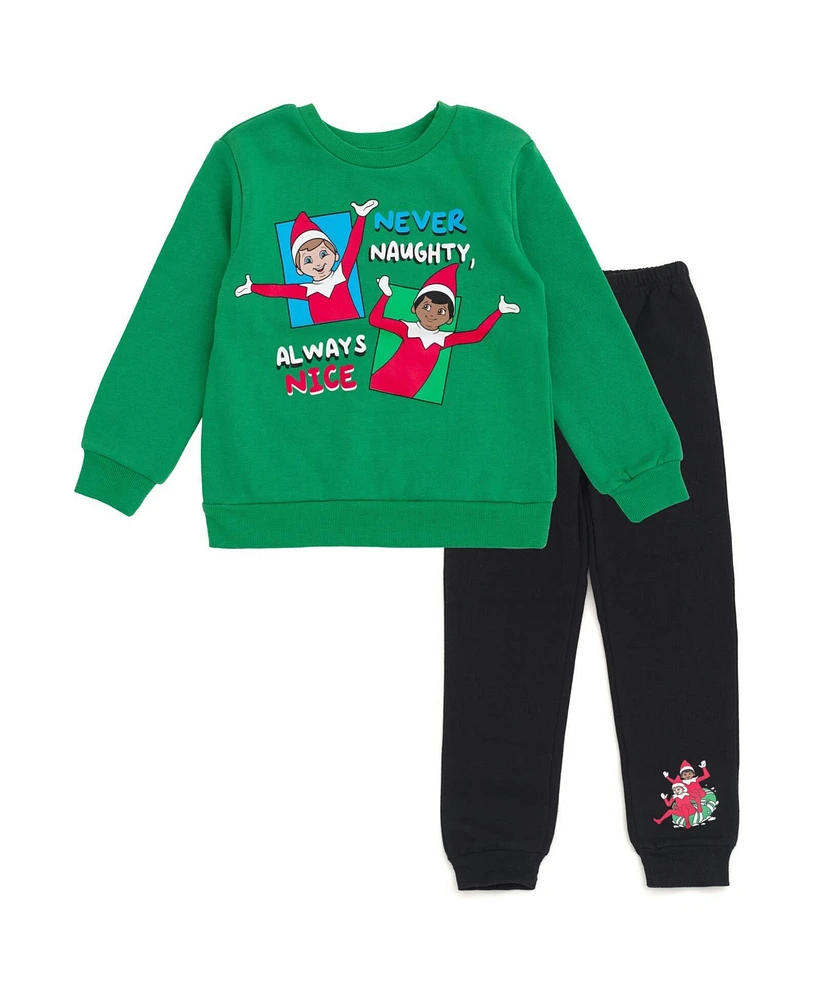 Elf on The shelf Boys Fleece Sweatshirt and Jogger Pants Outfit Set