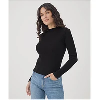 Pact Women's Organic Cotton Favorite Rib Mockneck Top