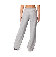 Edikted Women's Bailey French Terry Cargo Pants - Gray