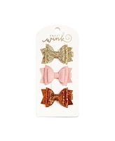 Sweet Wink Girls Golden Blush Bow Clip Set