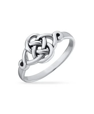 Bling Jewelry Dainty Best Friends Irish Celtic Love Knots Bff Infinity Promise Ring 2mm Band For Women Oxidized .925 Sterling Silver