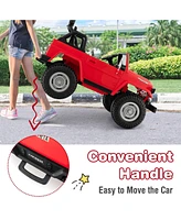 Gymax 2 Seater Ride On Truck Car 12V Licensed Toyota FJ40 Rc w/ Laser Light & Music Pink