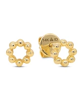 Devata Pearl Circle 6mm Stud Earrings in 14K Gold, approx. 1.6 grams